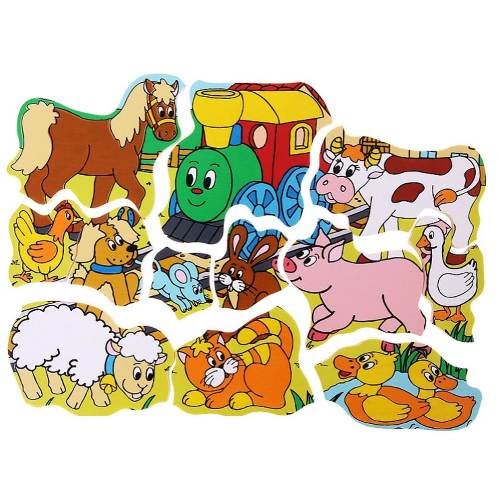 Дървен пъзел с ралични форми, Веселото влакче