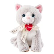 Плюшено коте, Жаклин, 25 см, светло сиво