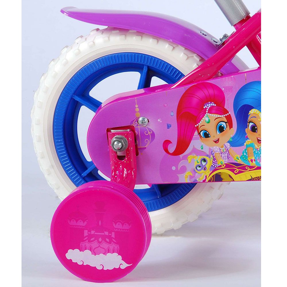 Велосипед с родителски контрол и помощни колела, Shimmer & Shine, 10 инча