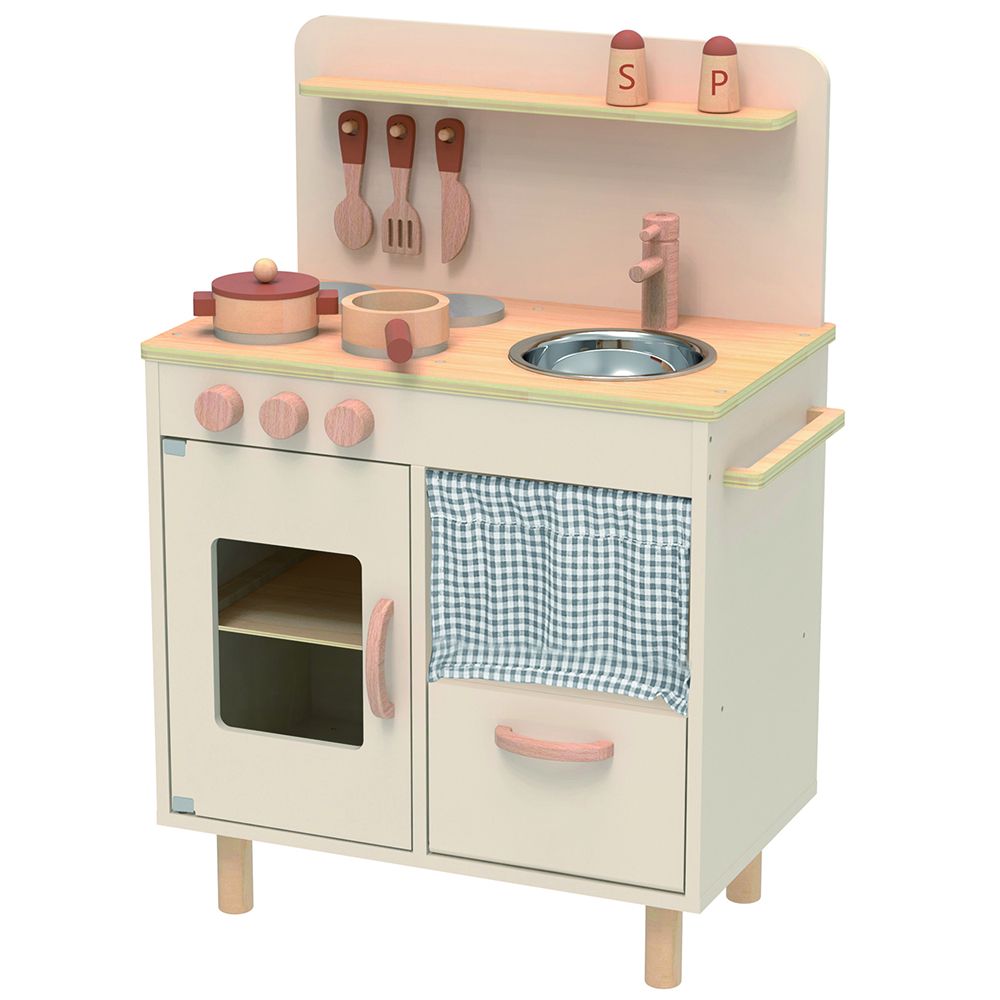 TookyToy, Дървена детска винтидж кухня, бяла