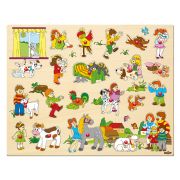 Голям дървен пъзел с дръжки, Един ден във фермата