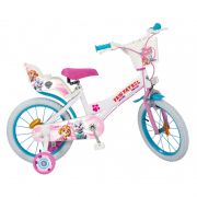 Детски велосипед Paw Patrol, с помощни колела, 16 инча, розов