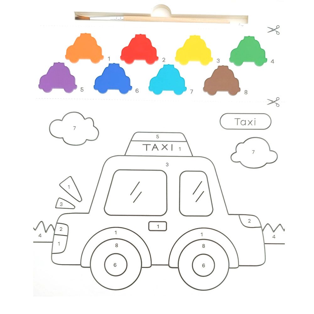 Книжка за оцветяване с водни бои, Превозни средства