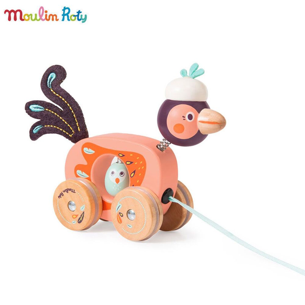Moulin Roty, Дървена играчка за дърпане, Малката птичка