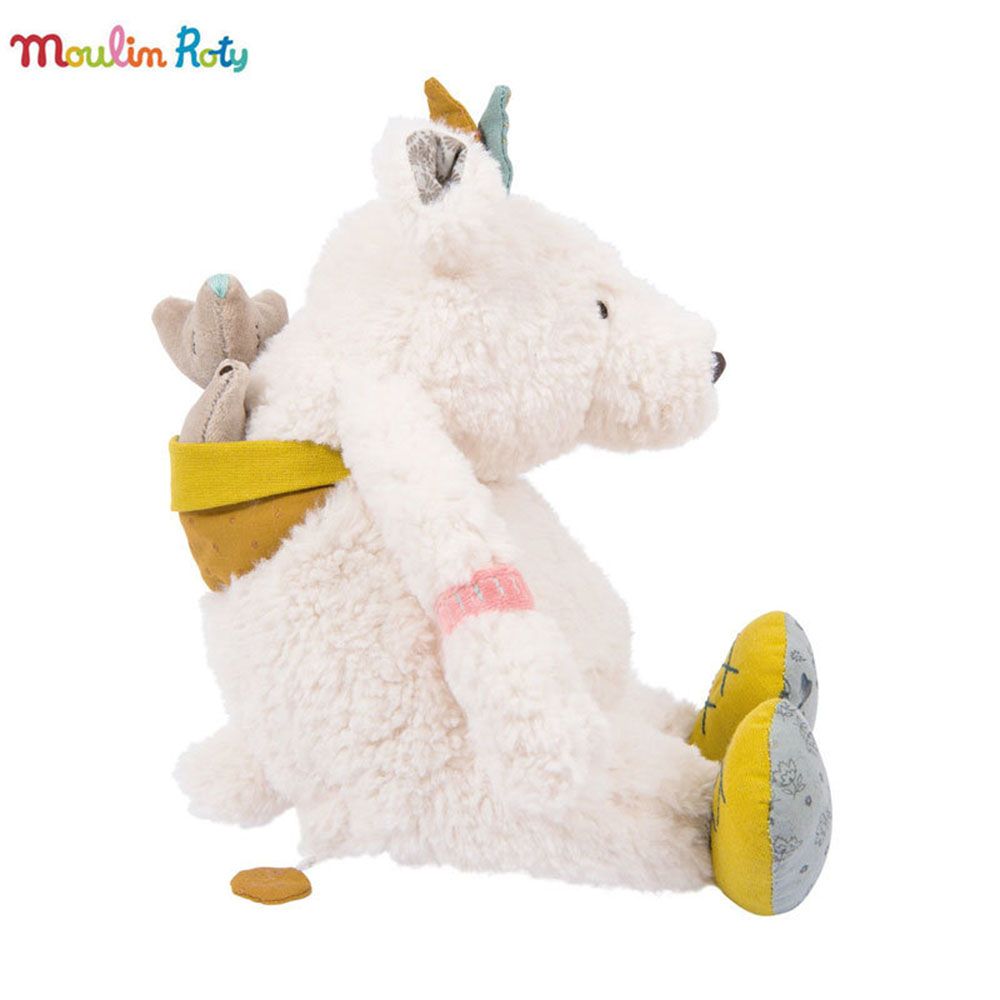 Moulin Roty, Плюшена музикална играчка, Полярна мечка, 30см