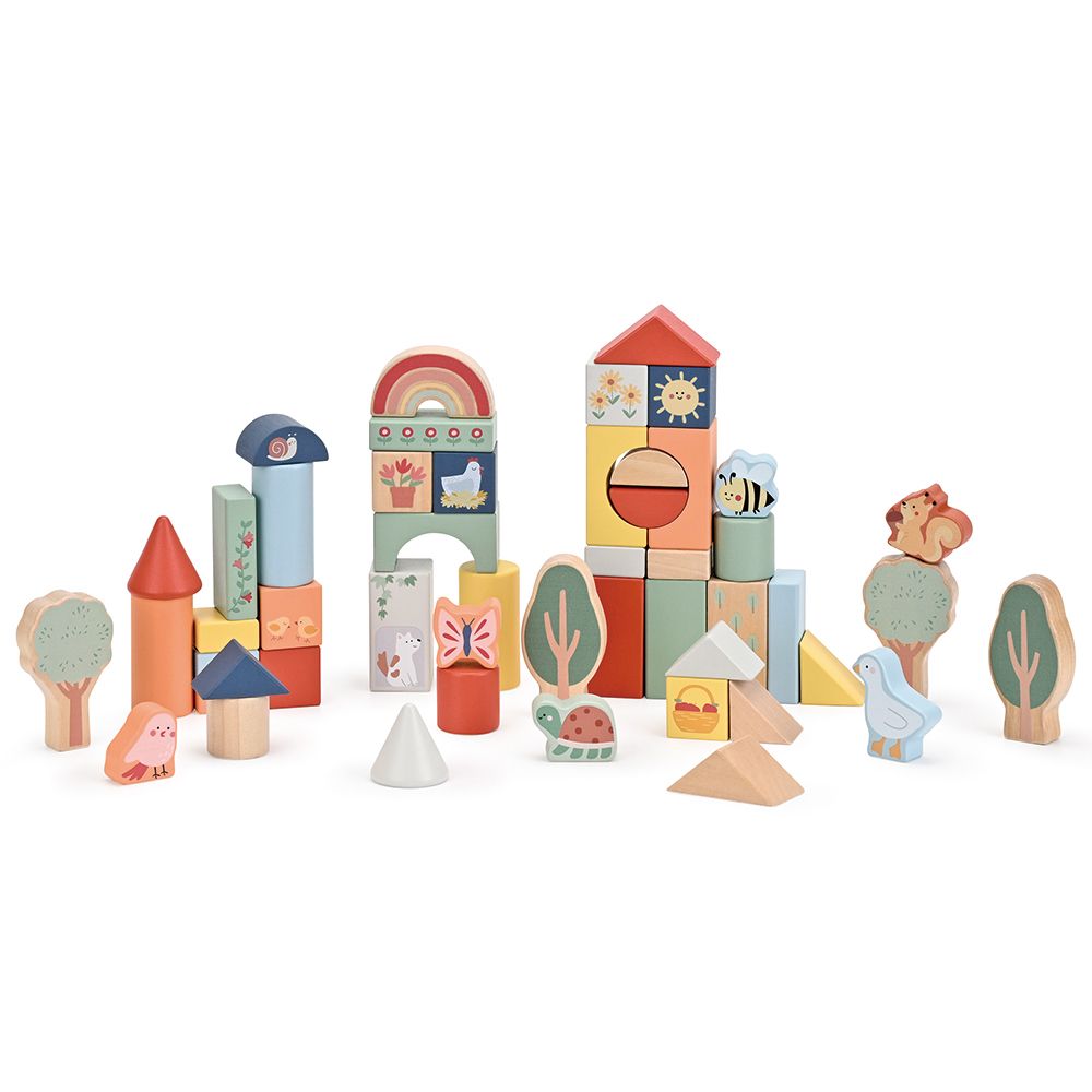 Lelin Toys, Дървен конструктор „Моята ферма“, 50 части