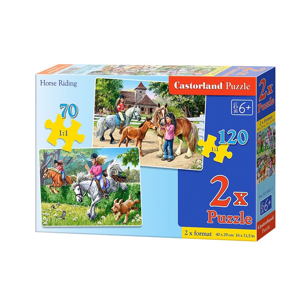 Castorland, Конна езда, два пъзела от 70 и 120 части