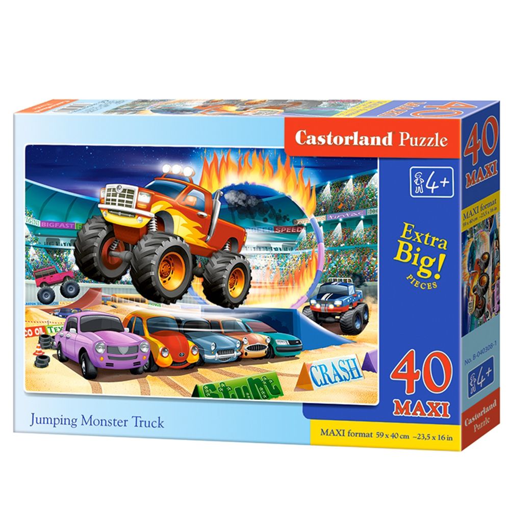 MAXI, Скачащ чудовищен камион, пъзел с 40 части, Castorland