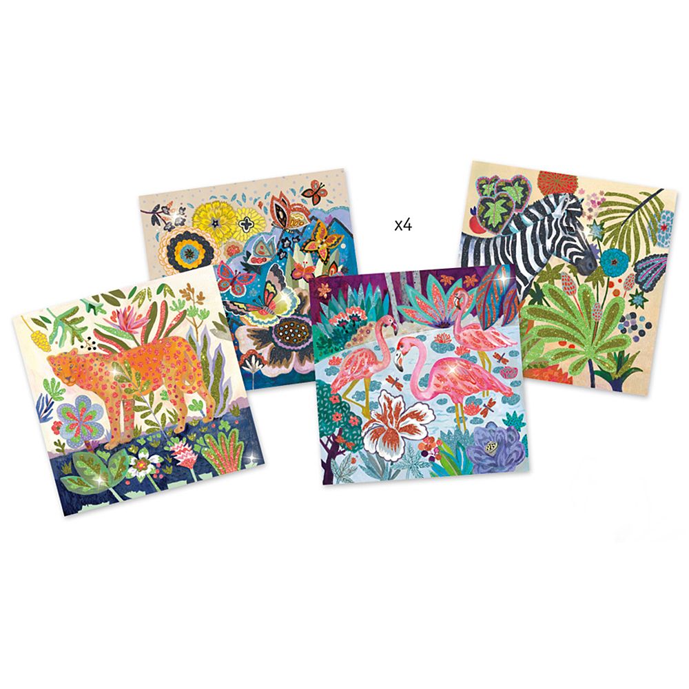 Комплект за рисуване с брокат, Джунгла