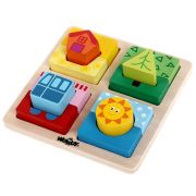 Пъзел-сортер с форми, Къщичка и слънце