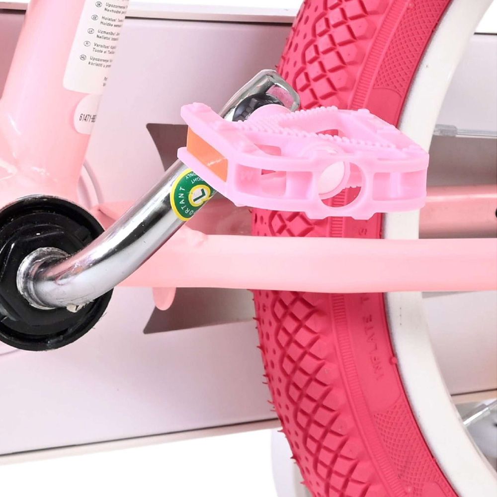 Детски велосипед с помощни колела, Volare Unicorn, 14 инча - розов