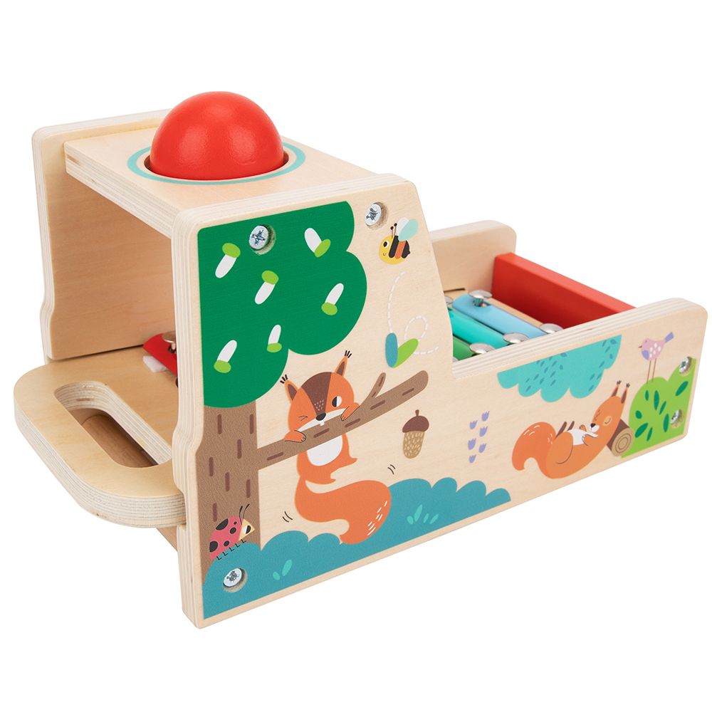 Дървена игра с топче и ксилофон, 2 в 1