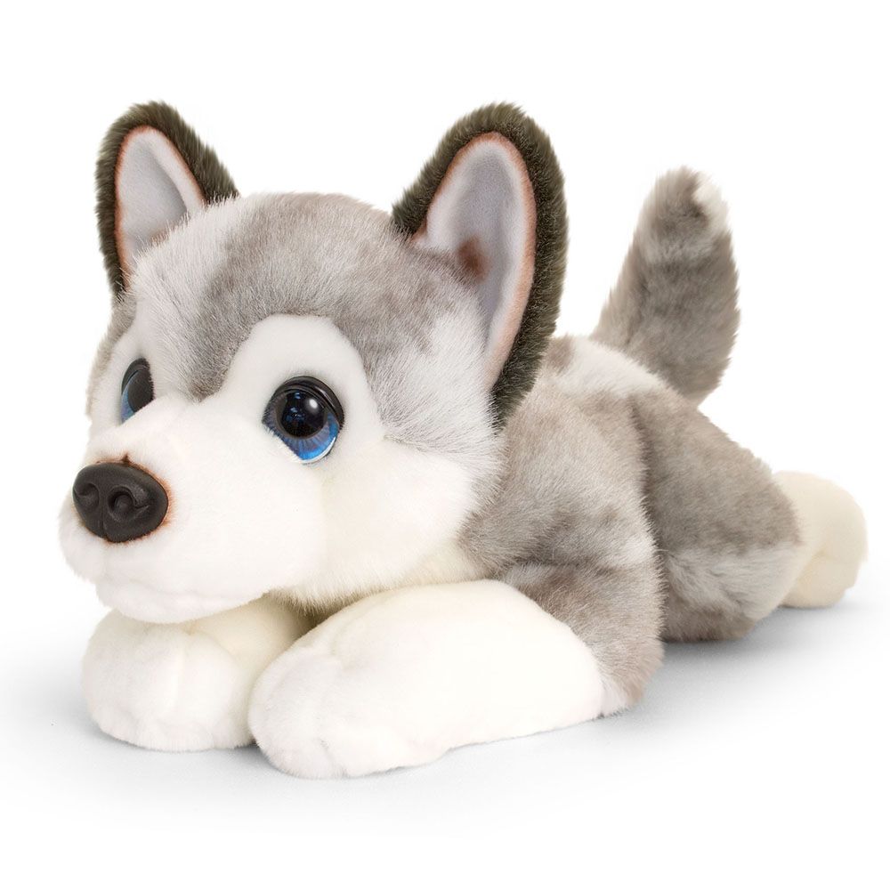 Keel Toys, Плюшено легнало куче, Хъски, 47 см