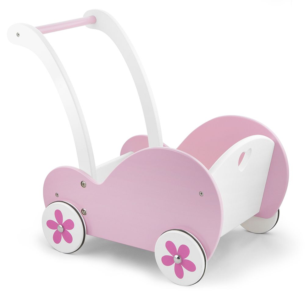 Viga toys, Дървена количка за кукли и проходилка, 2 в 1