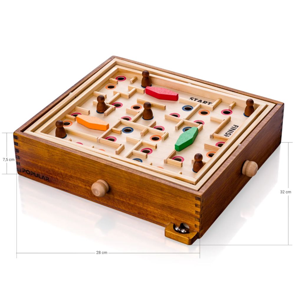 Дървен голям лабиринт с топче