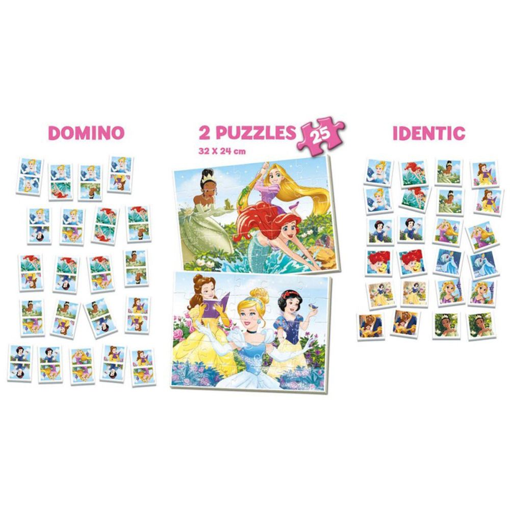Комплект 4 в 1, игри и пъзели, Принцеси, Disney