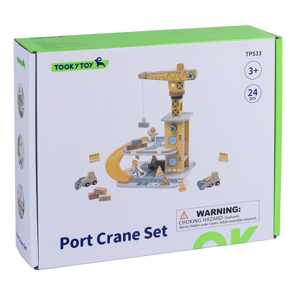 TookyToy, Дървен кран със строителна площадка и машини