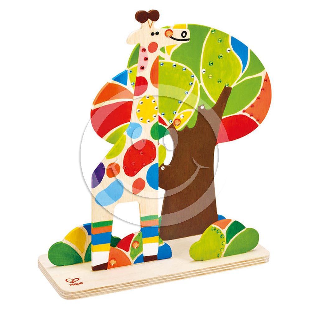 Hape, Дървен комплект, Оцвети и играй, Джунгла