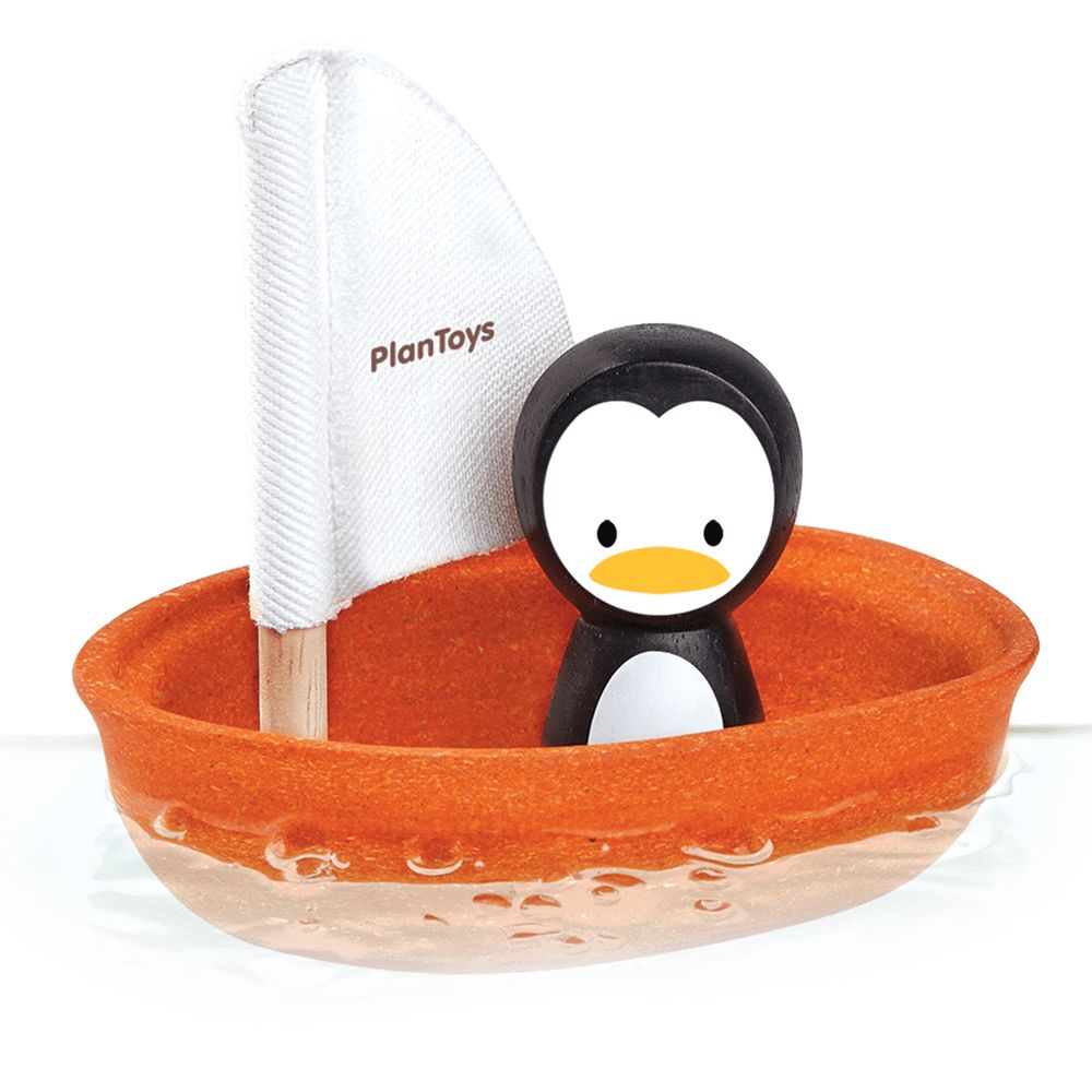 PlanToys, Дървена играчка за баня, Бебе пингвин