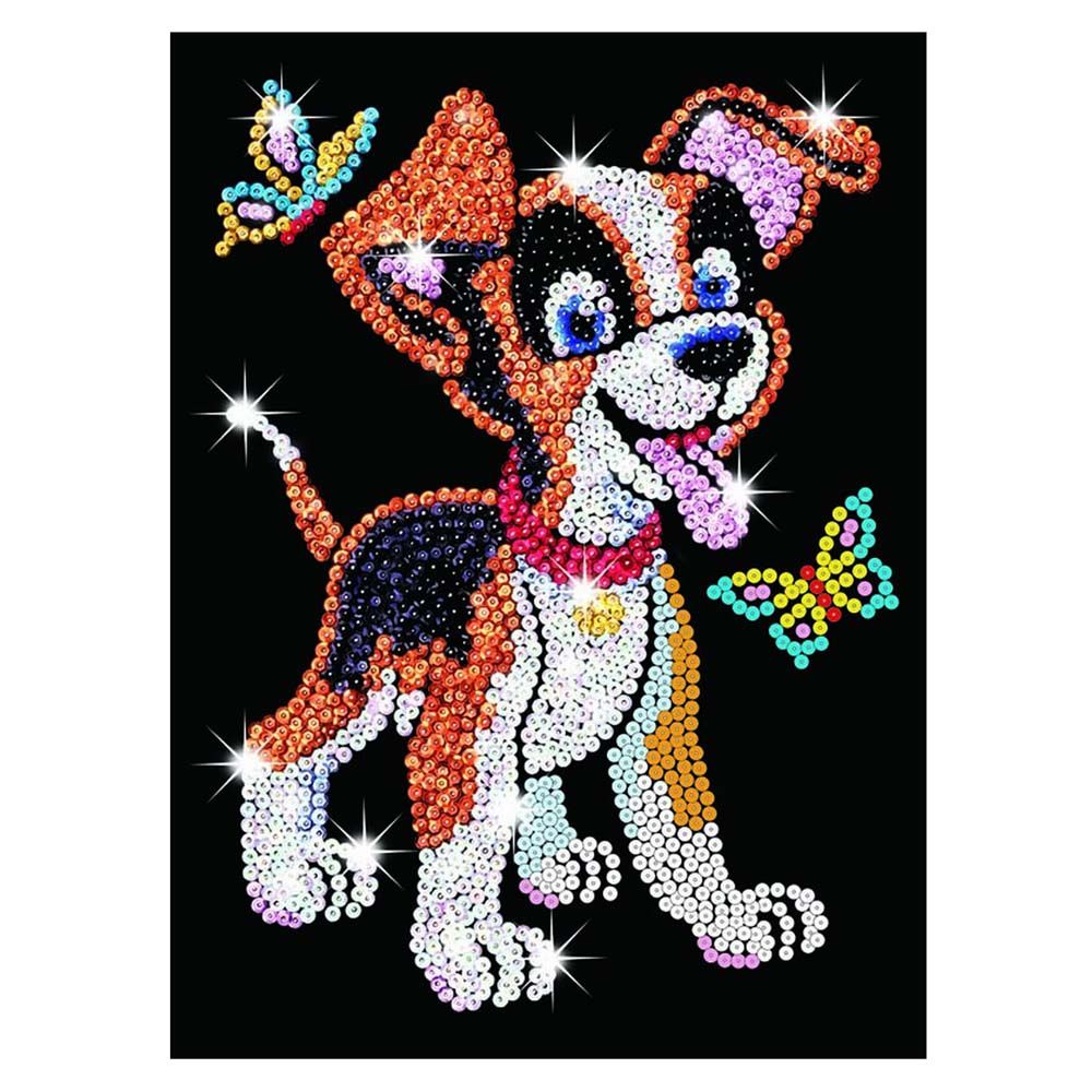 Изкуство с пайети, Кученце, голям размер