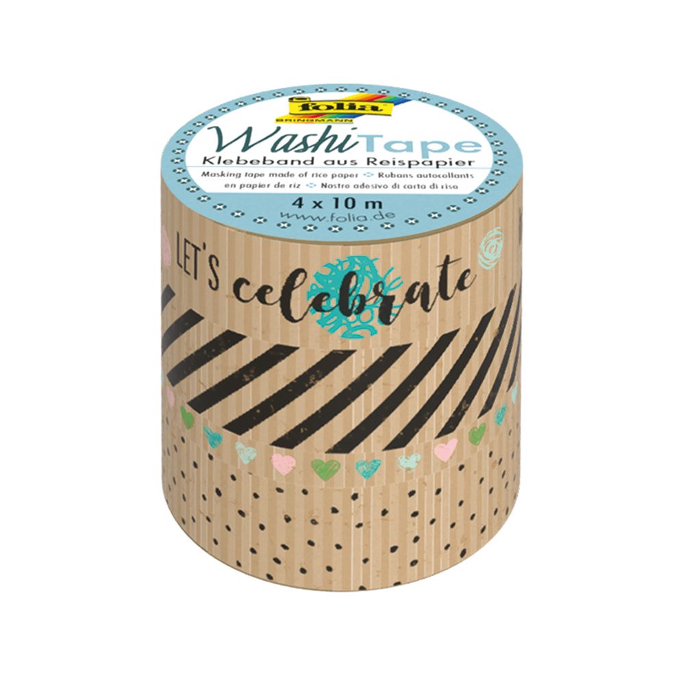 Folia Bringmann, Tиксо WASHI TAPE, крафт хартия, Рожден ден I