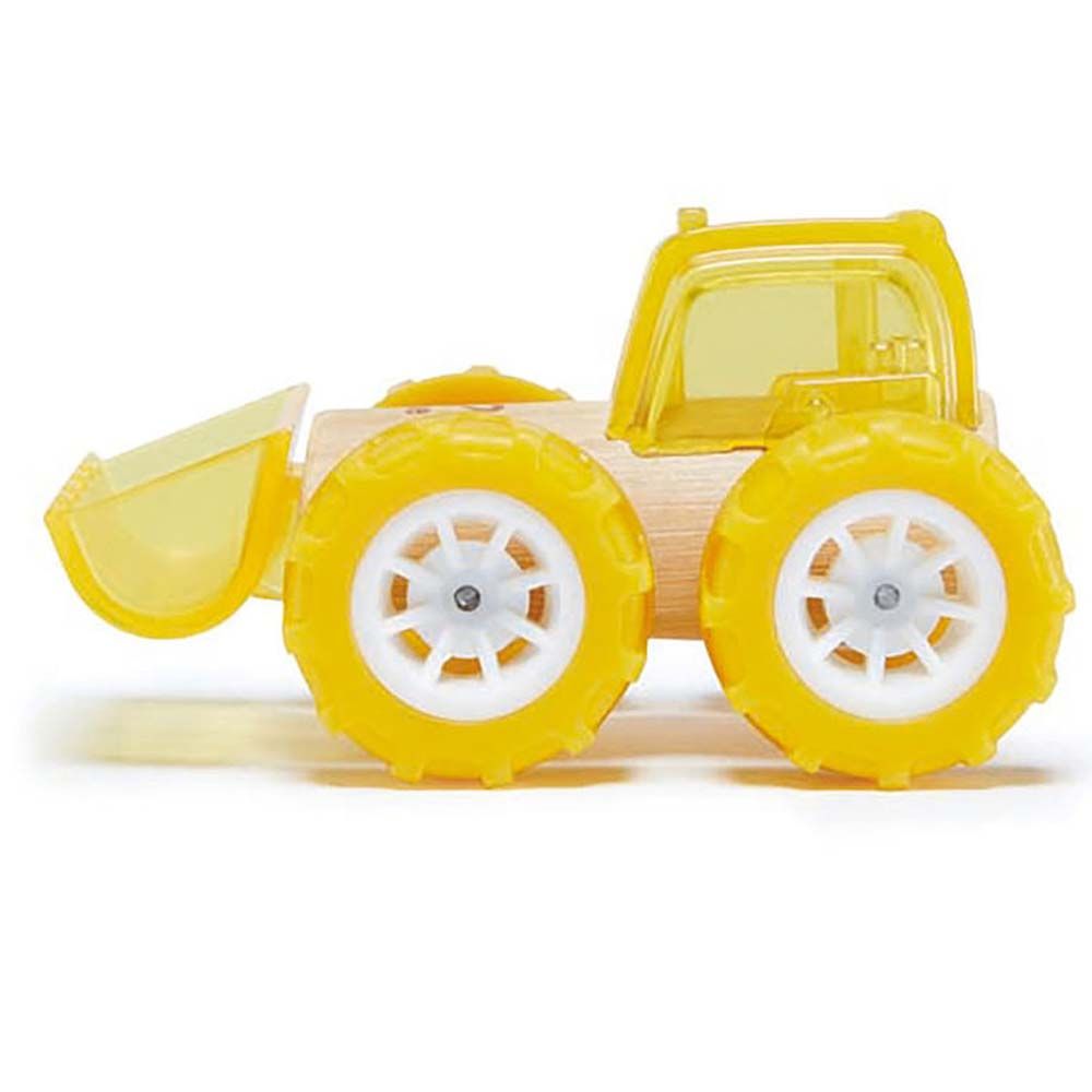Hape, Жълта количка от бамбук, Булдозер