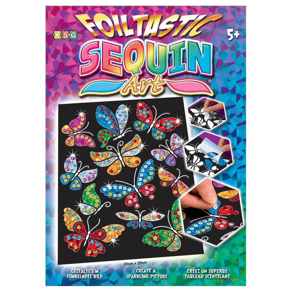 Sequin art, Изкуство с пайети и фолио, Пеперуди