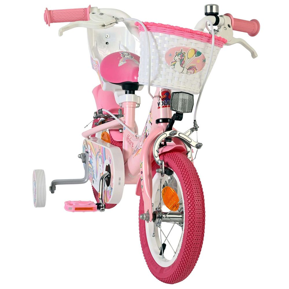 Детски велосипед с помощни колела, Volare Unicorn, 12 инча