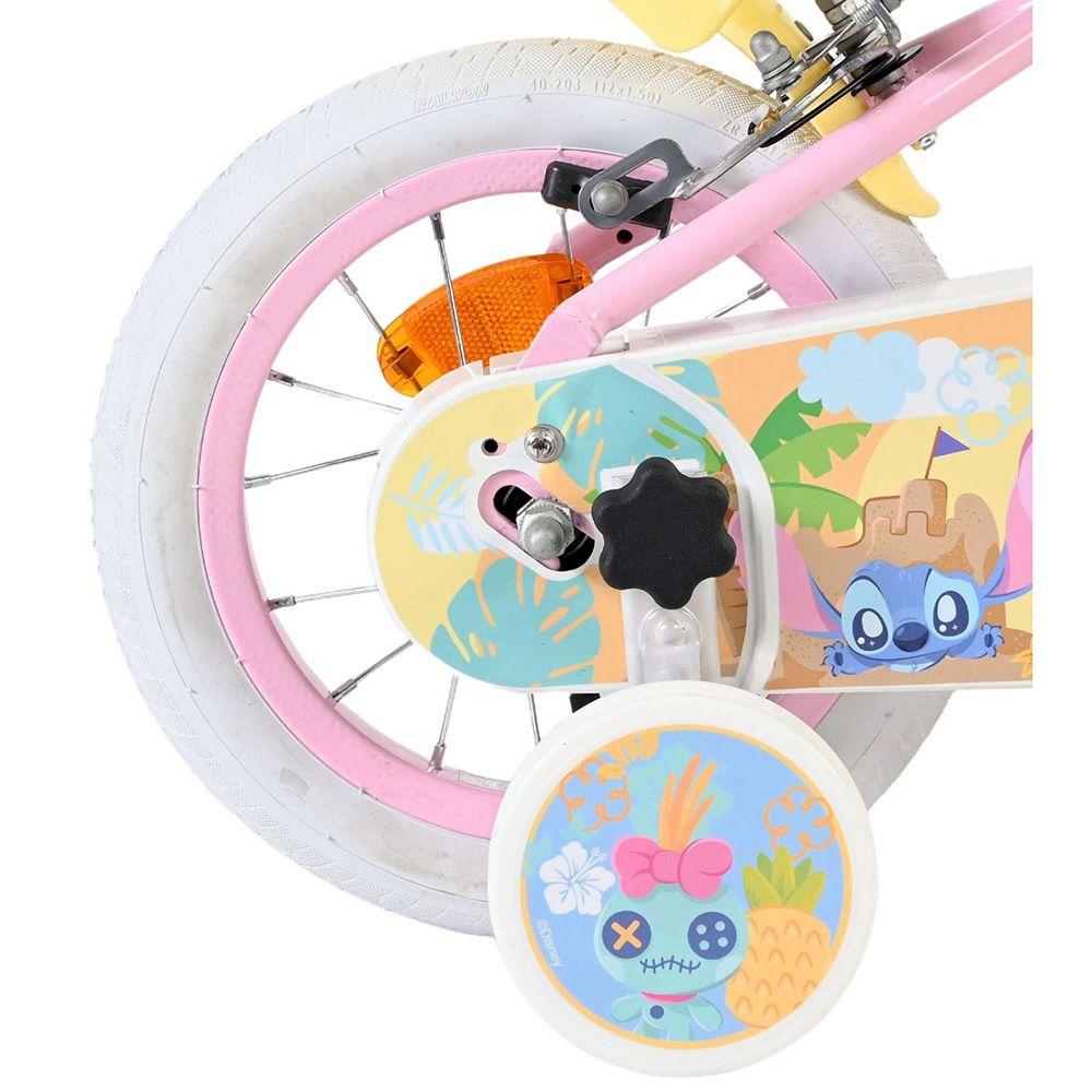 Детски велосипед с помощни колела, Disney Stitch, 12 инча