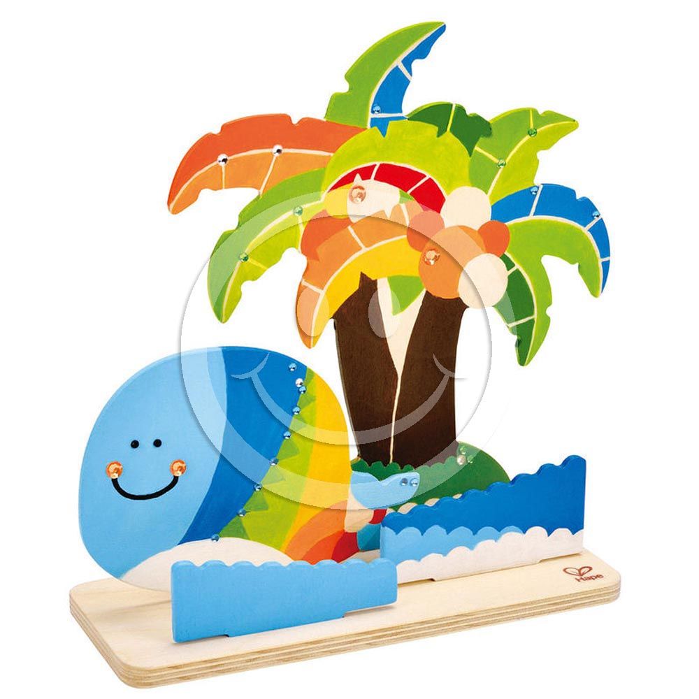 Hape, Дървен комплект, Оцвети и играй, Тропически остров