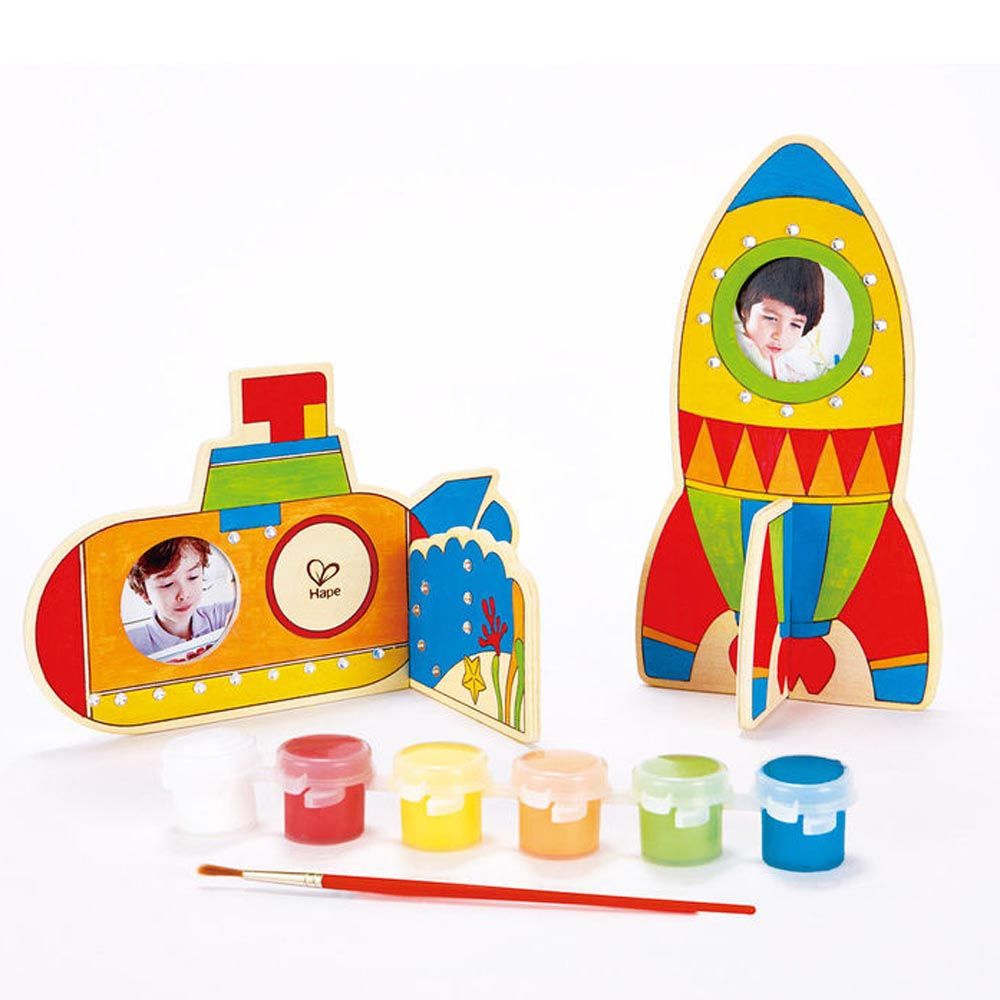 Hape, Дървен комплект, Оцвети и играй, Космос